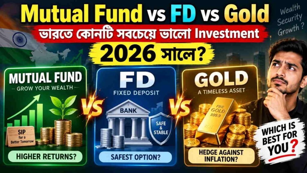 Mutual Fund vs FD vs Gold ভারতে কোনটি সবচেয়ে ভালো Investment