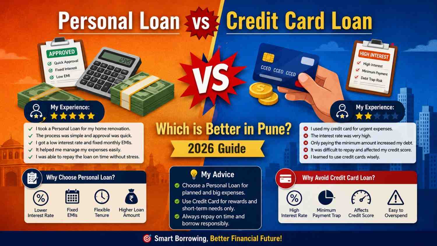 Personal loan Vs credit card loan 2 টির মধ্যে কোনটি আপনার জন্য best?